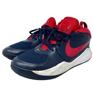 Nike Youth Team‎ Hustle D9 AQ4224-403 Midnight Blue Red Sneakers Size 3.5